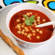 Soupe de tomates au poulet et aux pois chiches